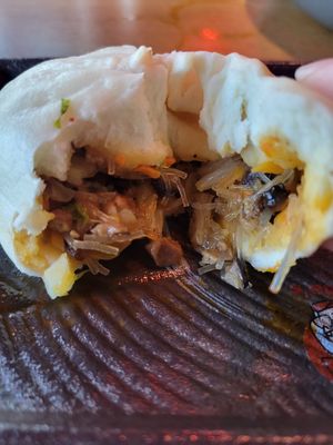 Inside of cabbage buns at Nana's Dim Sum and Dumplings in Aurora