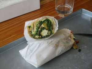 Scrambled tofu wraps at Free Food in Johannesburg