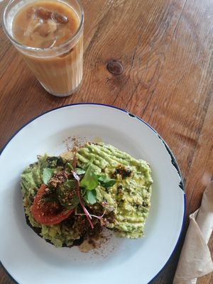 Gorgeous avocado on rye sourdough at EZ and Moss in North London
