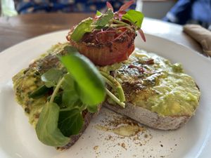 Avocado on toast   at EZ and Moss in North London