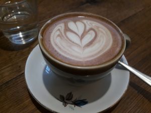 Soya hot chocolate at EZ and Moss in North London