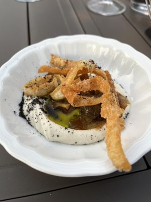 CIPOLLOTTI, CREMA DI FAGIOLI, ALLORO, SFOGLIATELLE  at Fattoria Sardi Giustiniani in Toscana