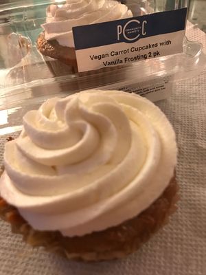 Vegan Carrot cupcakes with vanilla frosting! at PCC Community Markets - Fremont in Seattle