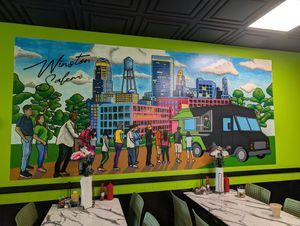 Beautiful mural at Mike's Vegan Grill in Winston-salem