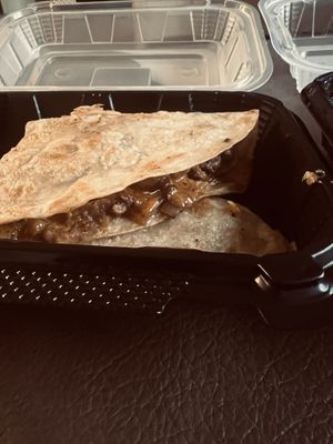 Wow CHEESEBURCER QUESADILLA must try   at Mike's Vegan Grill in Winston-salem