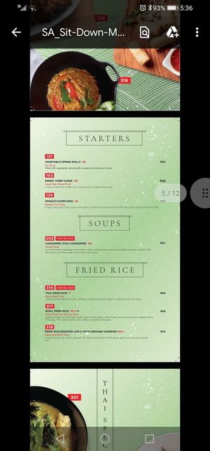 Starters at Simply Asia in Johannesburg