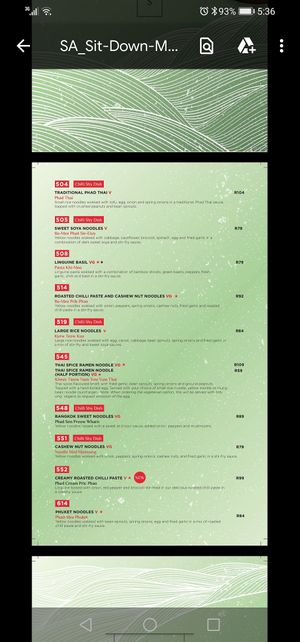 Main dishes  at Simply Asia in Johannesburg