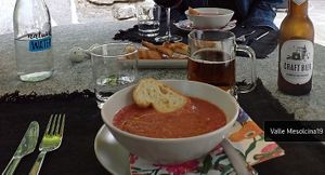 dinner - gazpacho at Boutique B&B La Quiete del Bosco  in Mesocco