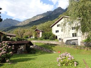 view up to the BnB at Boutique B&B La Quiete del Bosco  in Mesocco