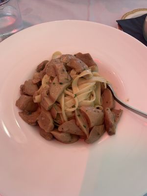 Tagliatelle con porcini  at Alla Scala in Sirmione