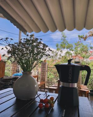 Moka pot coffee at Chay Station in Da Lat