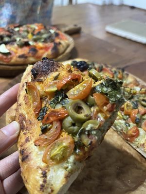 Testing pizza (not in the menu yet)  at Chay Station in Da Lat