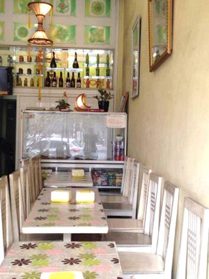 Inside restaurant at Loving Hut in Cam Pha