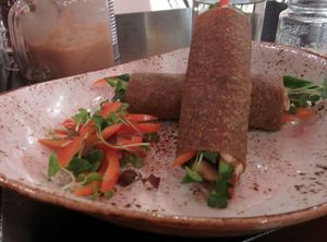Delicious raw vegan burrito! at Super Natural Kitchen in Dubai