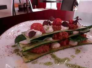 Raw vegan lasagna! at Super Natural Kitchen in Dubai