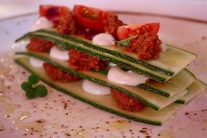 Raw vegan Lasagne at Super Natural Kitchen in Dubai