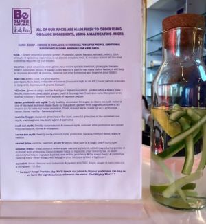 Juice Menu at Super Natural Kitchen in Dubai