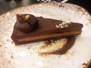 salted caramel cheesecake at Super Natural Kitchen in Dubai