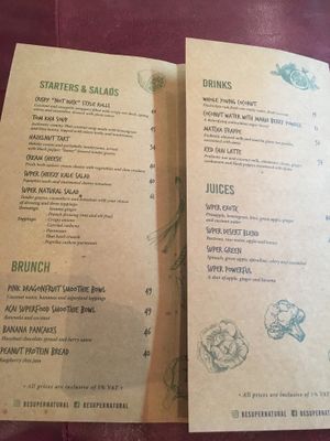 Menu at Super Natural Kitchen in Dubai