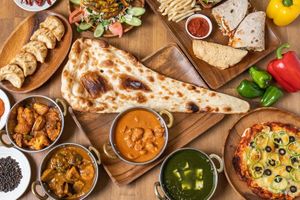 Deluxe curry set  at Shama Vegetarian Indian Restaurant in Kyoto