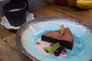 Vegan gâteau au chocolat   at Shama Vegetarian Indian Restaurant in Kyoto