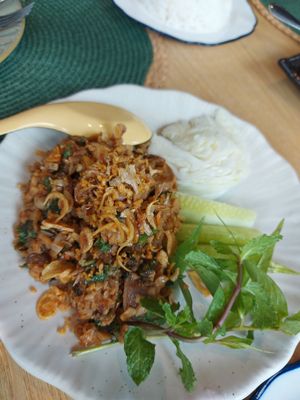 Mushroom larb at Sukjai by Pata Obasan in Chiang Mai