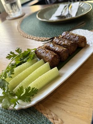 Northern Thai spiced  “sai ua” sausage   at Sukjai by Pata Obasan in Chiang Mai