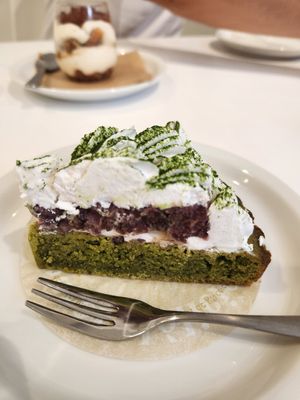 Matcha cake at MIMI - Vegan Sweets & Restaurant in Kyoto