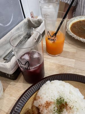 Grape and carrot juice.  at MIMI - Vegan Sweets & Restaurant in Kyoto
