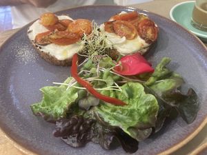 Cheese on self made breadd  at Koffushi in Tenerife