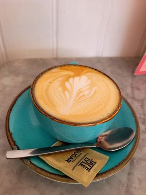 Oat Flat White at Clustia' Mul in Menai Bridge