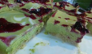 green tea cake at Atma Buda in Budapest