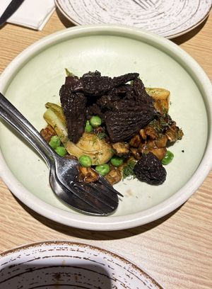 Morel mushrooms  at El Brote in Madrid