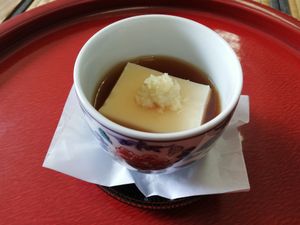 Sesame "tofu" at Sankoin in Tokyo