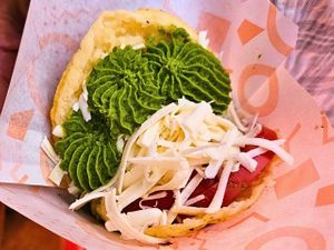 Arepa Vegetariana at Logan's Garden in Madrid