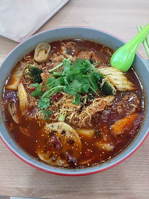 Mala with soup, medium spice level at Green Harmony Vegetarian AMK in Northeast Singapore