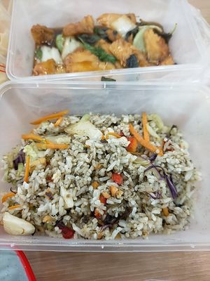 Olive fried rice (egg omitted) at Green Harmony Vegetarian AMK in Northeast Singapore