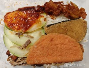 Nasi Lemak (Wednesday Special) - vegan option with no egg at Green Harmony Vegetarian AMK in Northeast Singapore