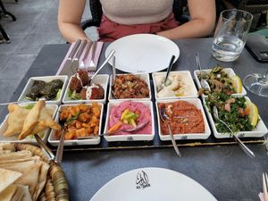 Platter of starters at Al Dar Syrian Restaurant in Hannover