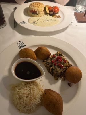 Mains, Kibbeh and grlled eggplant at Al Dar Syrian Restaurant in Hannover