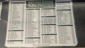 Menu 1/2 at Rathana Bhavan Indian Vegetarian Restaurant in North Singapore