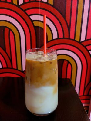 Iced Latte (Oat Milk). at Nonno's Coffee in Conwy