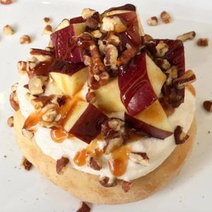 Caramel Frosting with Apples, Caramel Sauce, and Pecans! at Cinnaholic in New York City