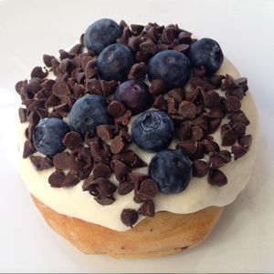 Almond Frosting, Blueberries, and Chocolate Chips at Cinnaholic in New York City