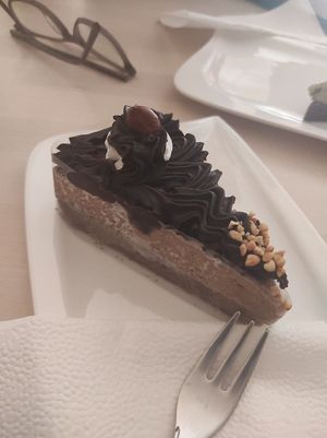 Chocolate walnut cake at Edes Elet Cukraszda in Budapest