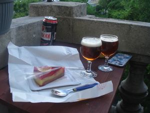 Raspberry cheesecake at Edes Elet Cukraszda in Budapest