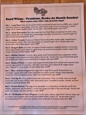 Number 7 and 10 vegan at Da Whip Sandos & Bar in Kailua Kona