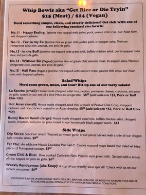 Number 14 and 15 are vegan at Da Whip Sandos & Bar in Kailua Kona