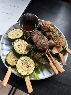 Assorted veggie skewers at COFU - Chinatown in Vancouver