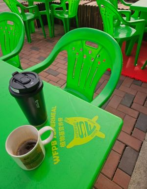Americano Outdoor Seating at SuperFast SuperFood in Xian